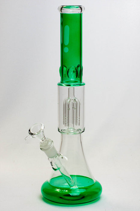 14" infyniti 8-arm percolator color tube/bottom beaker Bong-Green - One Wholesale