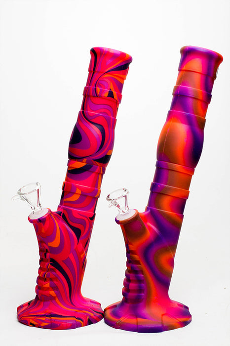 13" Detachable silicone straight Pink tube water bong Resin · Silicone · Plastic Bong ONE