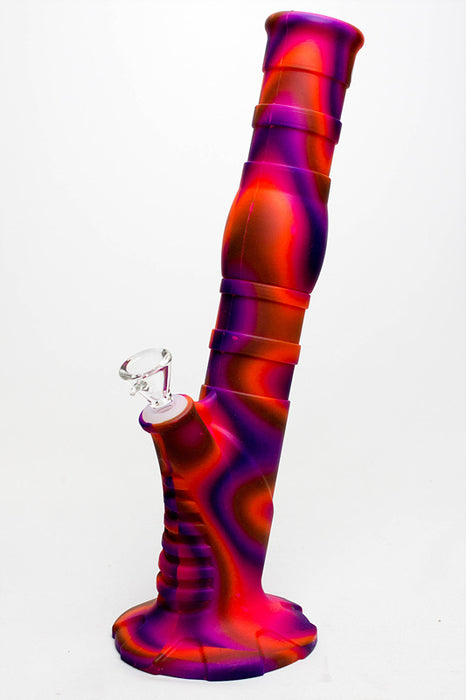 13" Detachable silicone straight Pink tube water bong Resin · Silicone · Plastic Bong ONE Pattern A