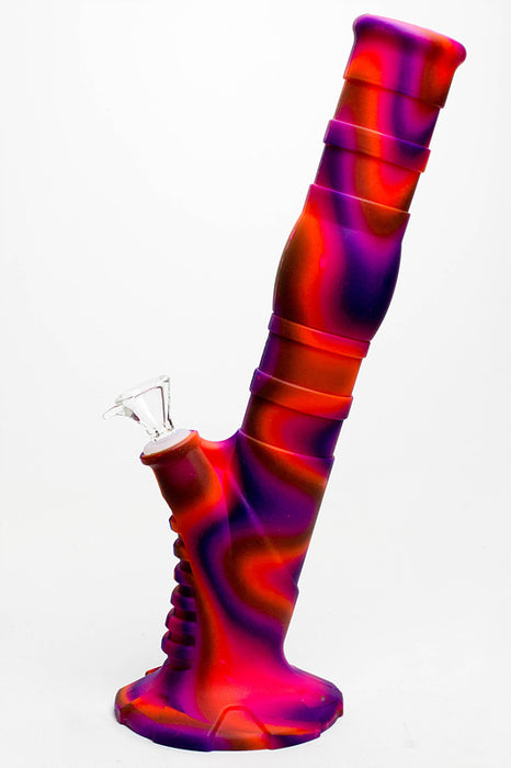 13" Detachable silicone straight Pink tube water bong Resin · Silicone · Plastic Bong ONE