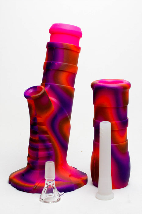 13" Detachable silicone straight Pink tube water bong Resin · Silicone · Plastic Bong ONE