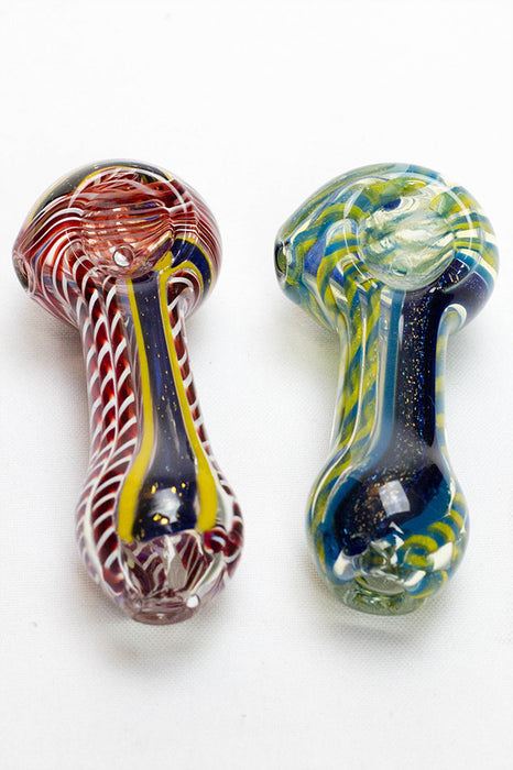 3.5" Heavy dichronic 6241 Glass Spoon Pipe- - One Wholesale