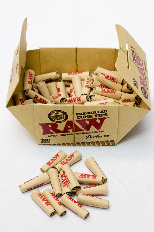 RAW Perfecto Pre-Rolled Cone Tips Box- - One Wholesale