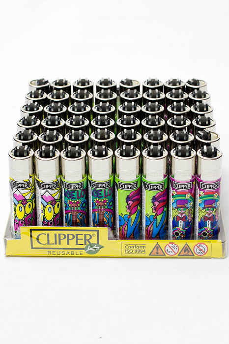 Clipper Hippie 6 Refillable Lighters- - One Wholesale