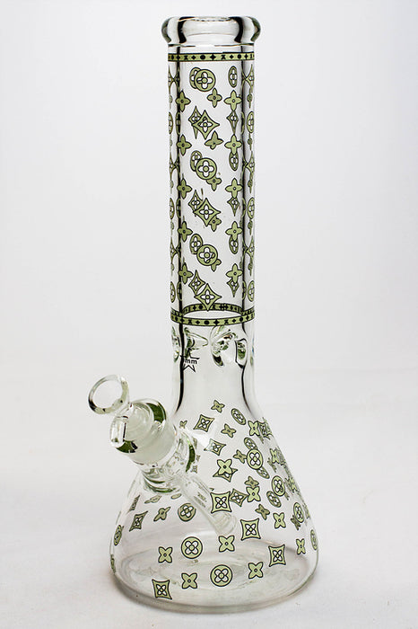 13.5" Glow in the dark 9 mm glass water bong - 19084-D - One Wholesale