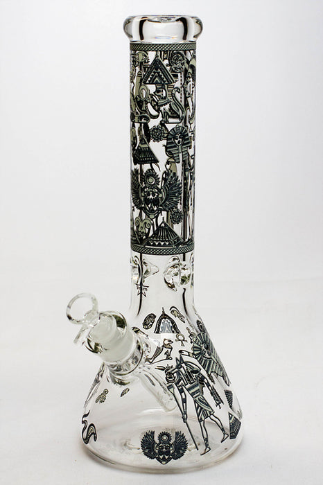 13.5" Glow in the dark 9 mm glass water bong - 19084-F - One Wholesale