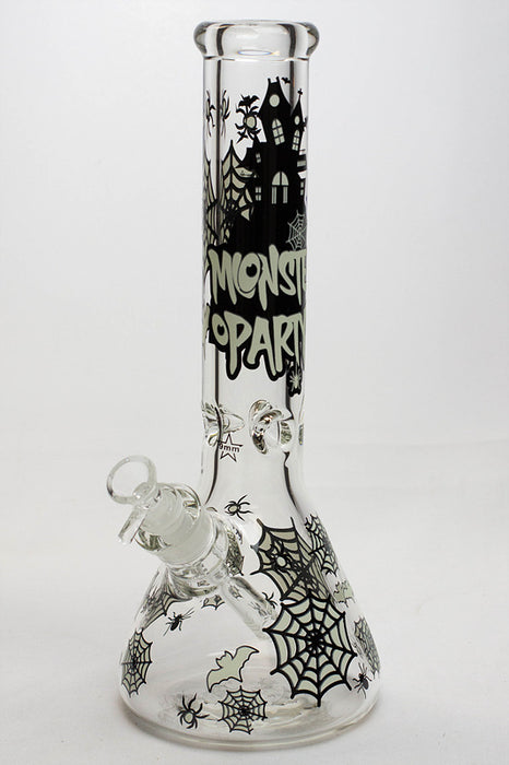 13.5" Glow in the dark 9 mm glass water bong - 20021-A - One Wholesale