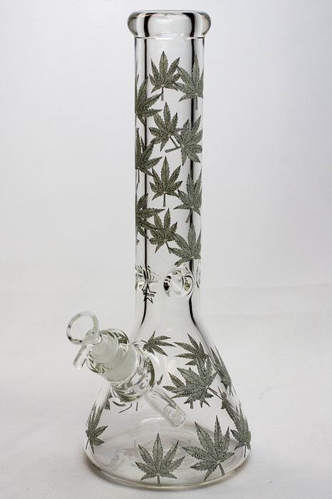13.5" Glow in the dark 9 mm glass water bong - 20021-C - One Wholesale
