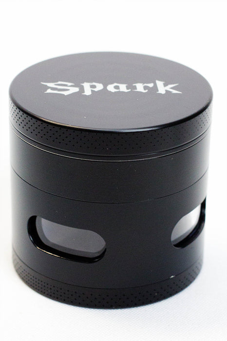 Spark-4 Parts grinder with side window-Black - One Wholesale