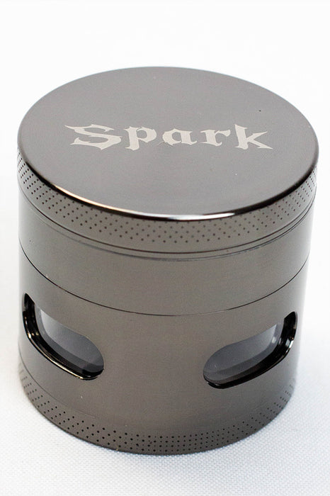 Spark-4 Parts grinder with side window-Gun Metal - One Wholesale