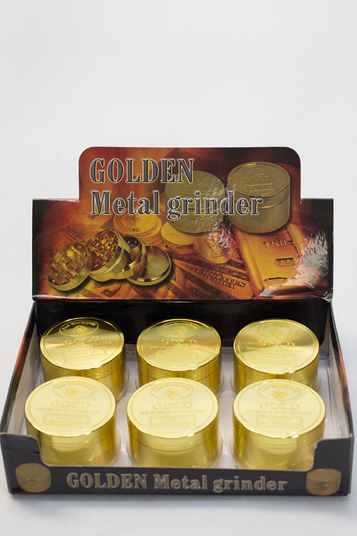 Gold 4 parts metal grinder in a display Display Pack ONE