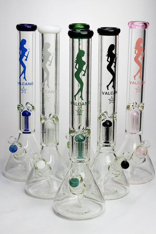 17" Valcano 6-arm percolator 9 mm glass water bong- - One Wholesale