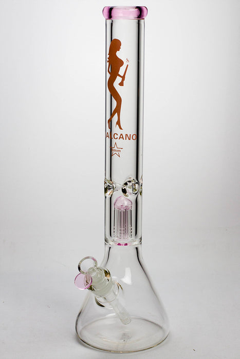 17" Valcano 6-arm percolator 9 mm glass water bong-Pink - One Wholesale
