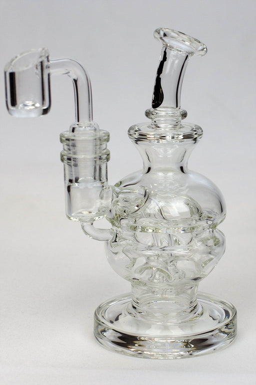 6" Double glass recycle rig with shower head diffuser- - One Wholesale