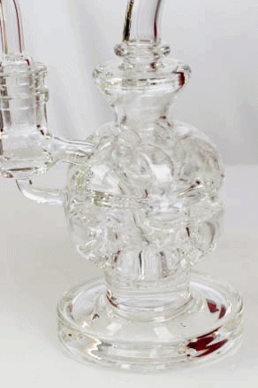 6" Double glass recycle rig with shower head diffuser Bongs ONE
