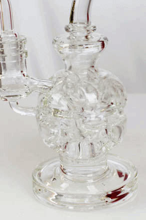 6" Double glass recycle rig with shower head diffuser- - One Wholesale