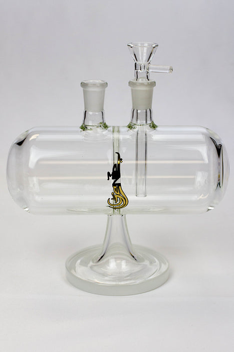 9" Genie Submarine Gravity glass bong-White - One Wholesale