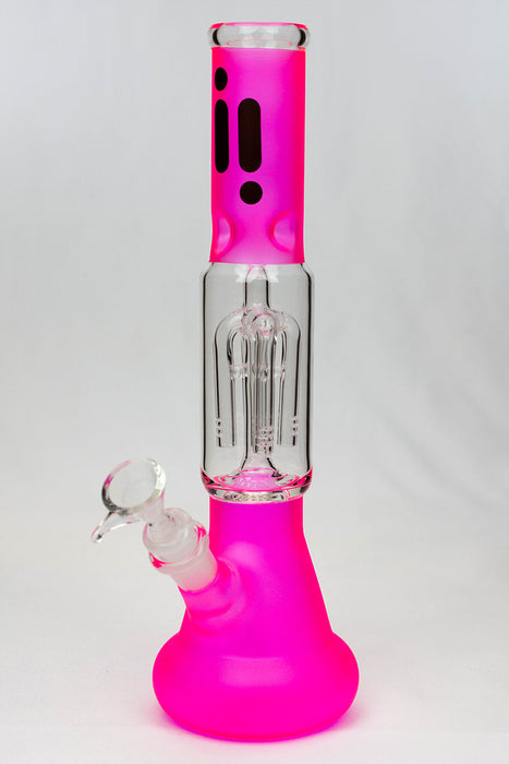 12" infyniti frost glass 4-arm round beaker Bong-Pink - One Wholesale