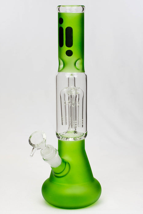 12" infyniti frost glass 4-arm round beaker Bong-Green - One Wholesale