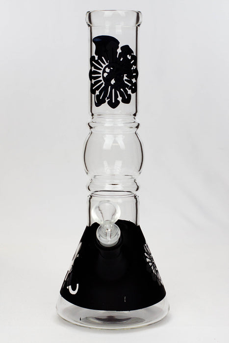 12" Dragon and flower graphic glass water bong- - One Wholesale