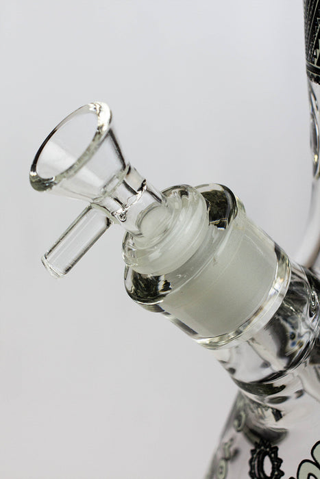 14" Glow in the dark 7 mm glass water bong-New Beaker Bong ONE