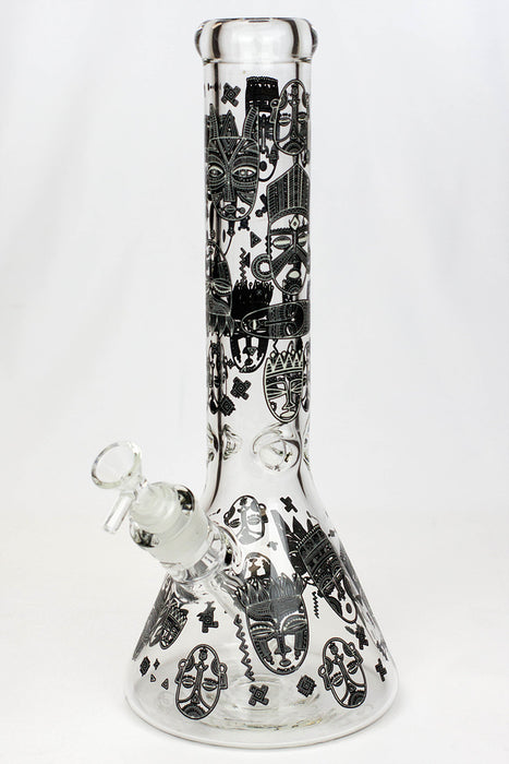 14" Glow in the dark 7 mm glass water bong-New Beaker Bong ONE D