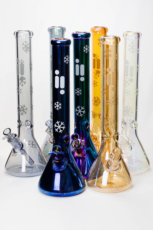 18" Infyniti Snowflake 7 mm metallic glass water bong- - One Wholesale