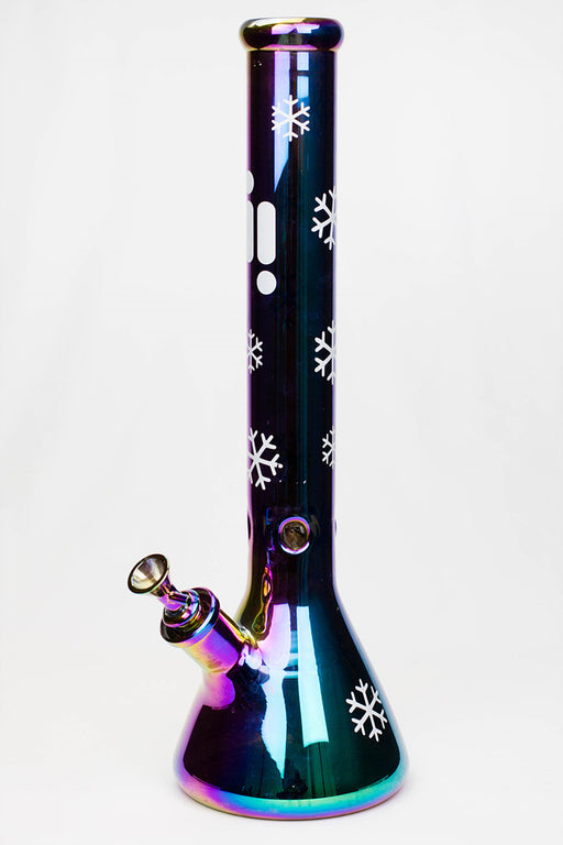 18" Infyniti Snowflake 7 mm metallic glass water bong Glass Bong ONE Blue