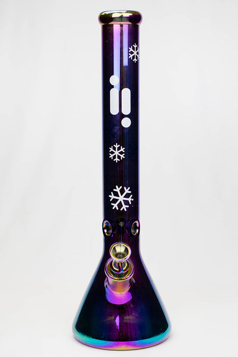 18" Infyniti Snowflake 7 mm metallic glass water bong- - One Wholesale