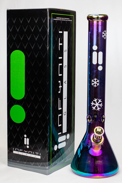 18" Infyniti Snowflake 7 mm metallic glass water bong Glass Bong ONE