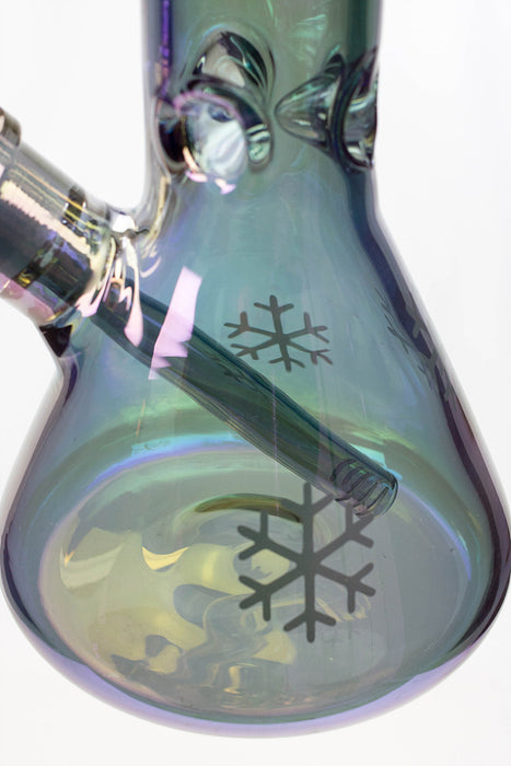 14" Infyniti Snowflake 7 mm metallic glass water bong- - One Wholesale