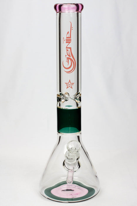 16" Genie 9 mm color combination glass water bong- - One Wholesale