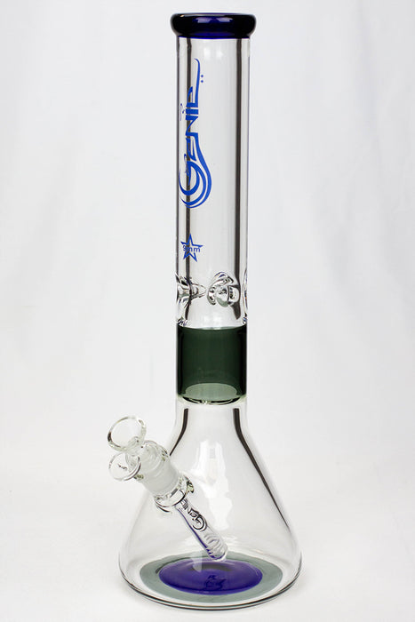 16" Genie 9 mm color combination glass water bong-B - One Wholesale