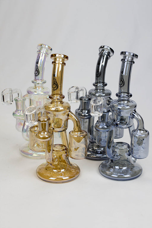 9" Genie metallic dual waterwheel recycled rig Glass Rig ONE