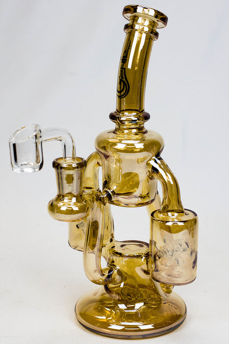 9" Genie metallic dual waterwheel recycled  rig-Gold - One Wholesale