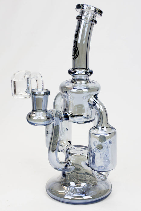 9" Genie metallic dual waterwheel recycled  rig-Grey - One Wholesale