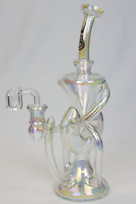 10" Genie Metallic swirl chamber recycled rig-Silver - One Wholesale