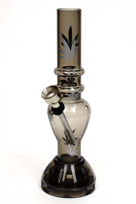 7" acrylic water pipe with grinder-Black - One Wholesale