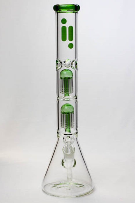 17.5" Infyniti Dual 8 tree arms glass water bong- - One Wholesale
