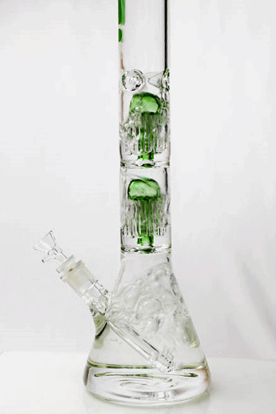 17.5" Infyniti Dual 8 tree arms glass water bong Glass Bong ONE