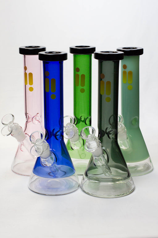 10" Infyniti color body clear bottom glass bong- - One Wholesale