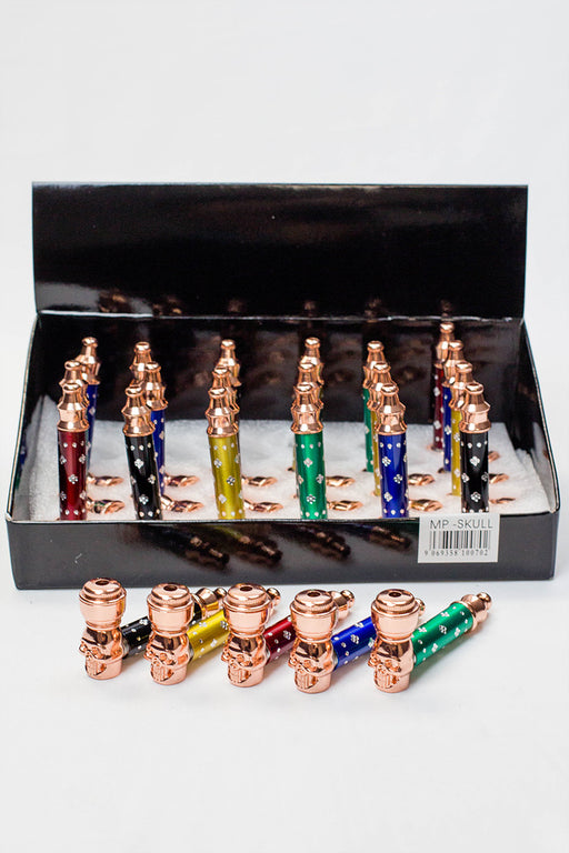 3" Skull Metal Pipe box 24 Metal Pipe ONE