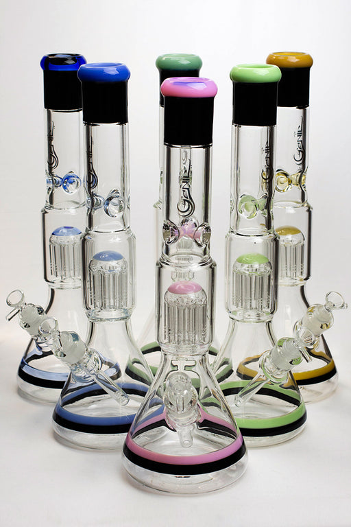 17" Genie 10-Arms percolator glass water bongs- - One Wholesale