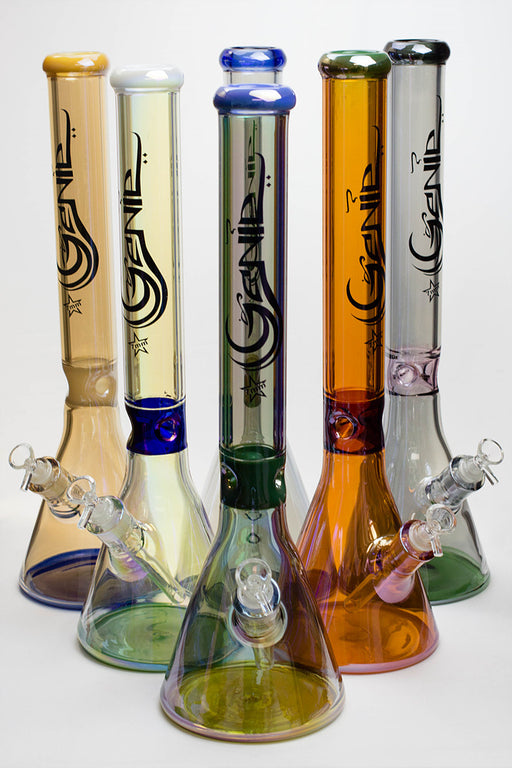 19" Genie 7 mm Tinted Metallic glass water bong Glass Bong ONE