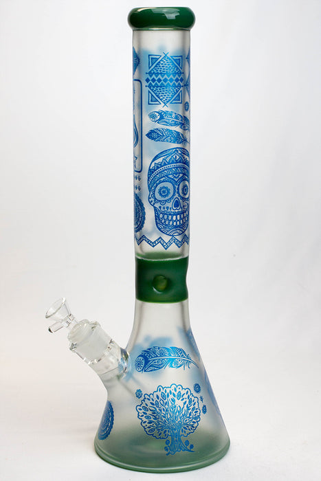16 in. Genie 7 mm frosted glass water bong- - One Wholesale
