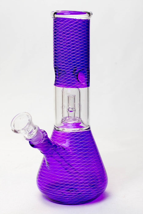 8" single dome beaker glass water bong-Purple - One Wholesale