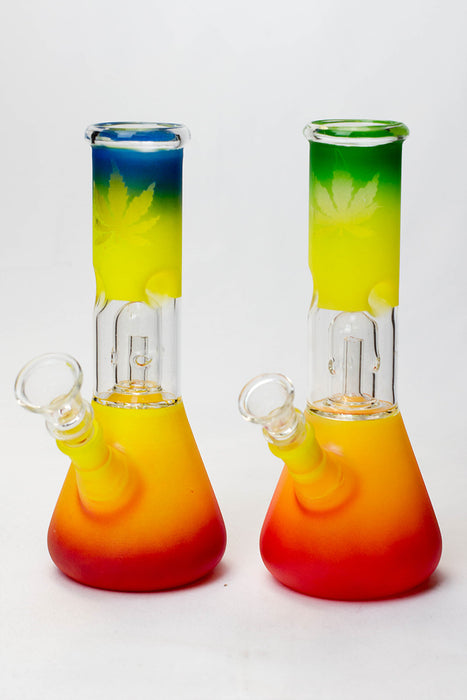 8" dome percolator beaker water bong-Leaf- - One Wholesale