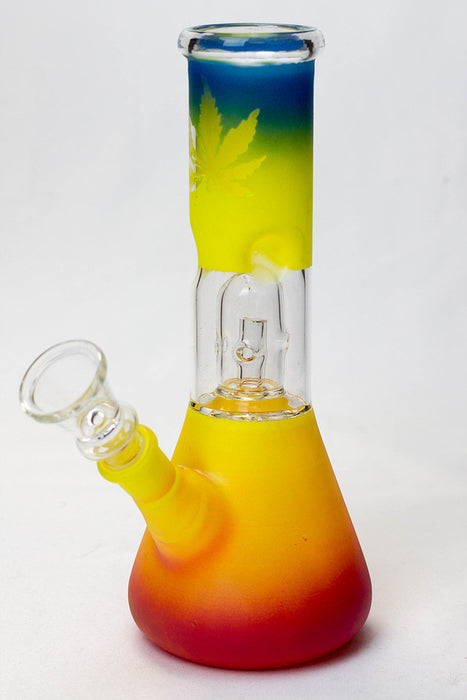 8" dome percolator beaker water bong-Leaf-Jamaica - One Wholesale