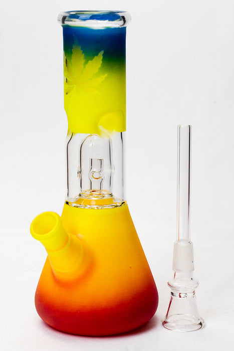 8" dome percolator beaker water bong-Leaf- - One Wholesale