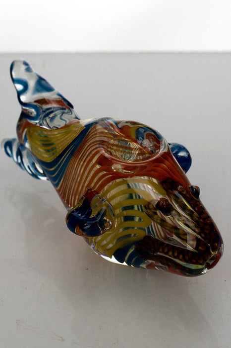 Fish shape glass hand pipe- - One Wholesale